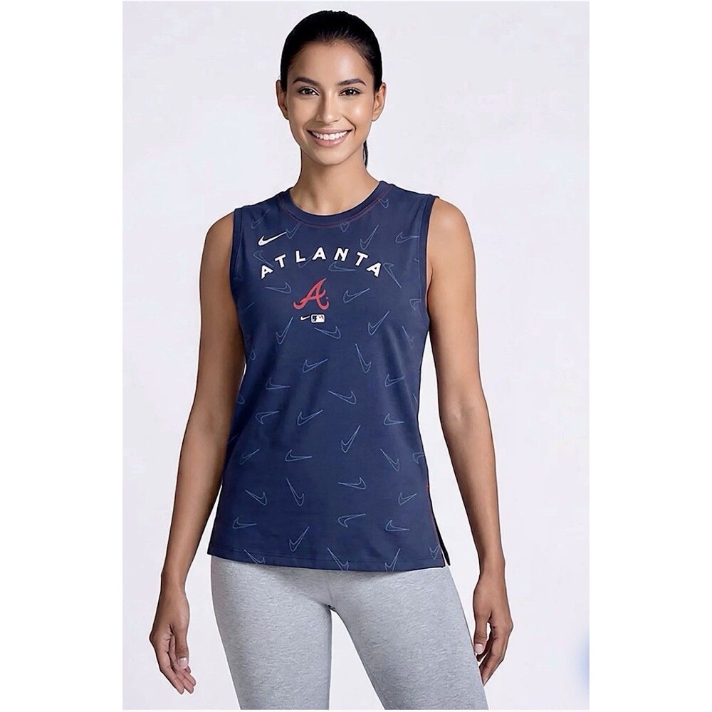 NIKE Women's Atlanta Braves Team Tech Muscle Tank Top - Large - NWT